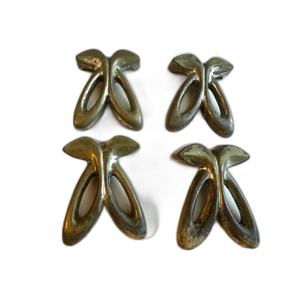 Mid Century Bow Shaped Knobs - Set of 4 - Two Hole 7/8" Center to Center